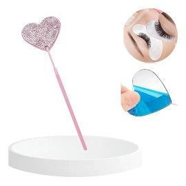 Espejo Para Extensiones De Pestañas, Forma Corazón Diamantes