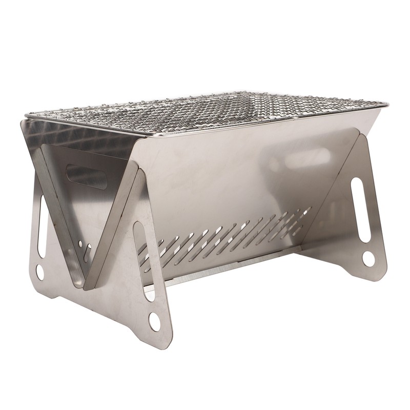 Folding BBQ Grill Heat Resistant Stainless Steel Collapsible Charcoal Grill