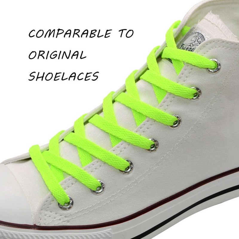VSUDO VSUDO 100 cm Flat Neon Green Shoe Laces for