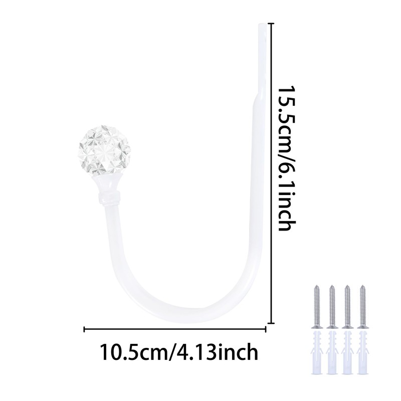2 Pieces of Heavy Duty U Shaped Metal Curtain Holdbacks