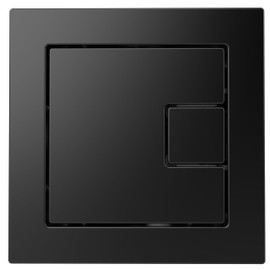 Excel Home Toilet Flush Button Replacement - Dual Button Toilet Flush Button - Pneumatic Technology - Fingerprint Resistant Compatible with Air Houses - Square Push Button Design (Matt Black)