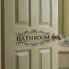 Bathroom Door Wall Sticker, Removable English Letter Signs, Decorative Decal