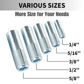 Drop-in Anchors, 20 PCs 1/2 Inch Zinc-Plated for Concrete, Secure Mounting, Industrial-Strength, Easy Installation - Perfect for Home, Construction, and Outdoor Applications