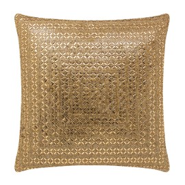 Madison Avenue Pillow, Glass Rhinestones in Dazzling X Pattern, Statement Home Decor Accessory, Gold, 16x16, Sold Individually