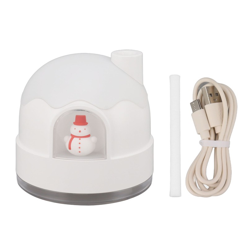 Small Humidifier 350ml Desktop Humidifier Snow House Warm Light USB