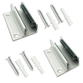 Glass Sliding Door Floor Guide Glass Clamp Floor Guide Sliding Door Adjustable Glass Clamp Aluminium for Sliding Glass Doors Glass Sliding Door Holder Glass Doors 10-12 mm Thickness Pack of 2