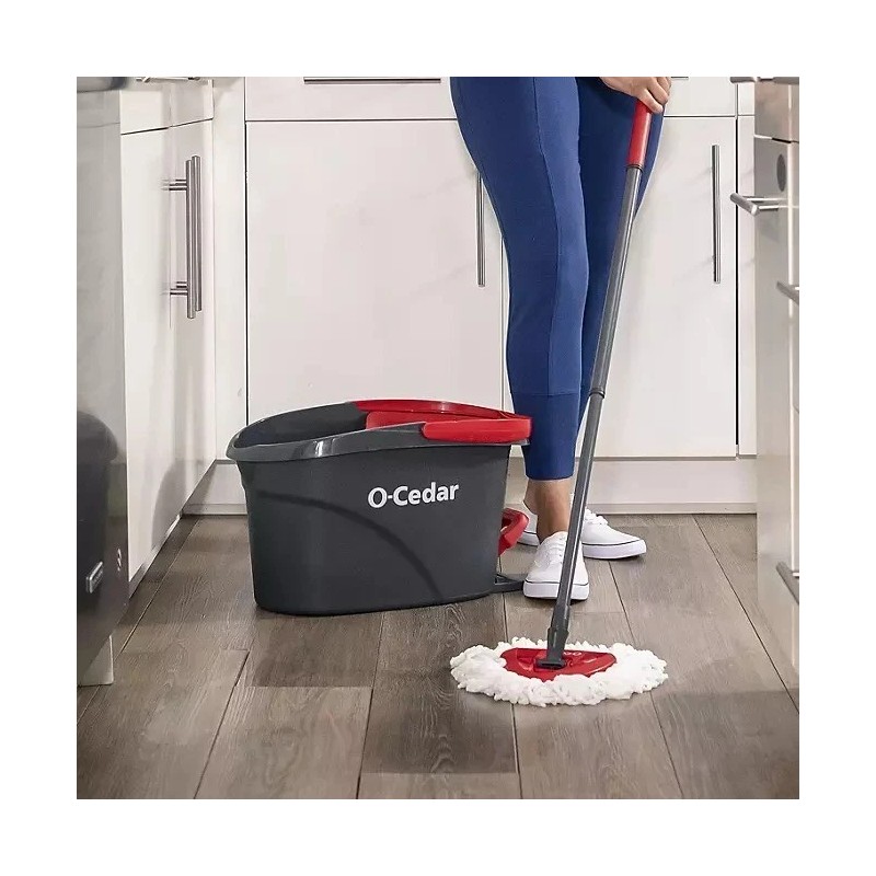 O-Cedar Easywring Microfiber Spin Mop & Bucket Floor with 3
