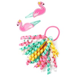 Gymboree,Girls,and Toddler 3-Pack Snap Clips & Tie Hair Accessories