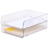 Gagee 2 Pack Paper Organizer for Desk,Clear Stackable Paper Sray,