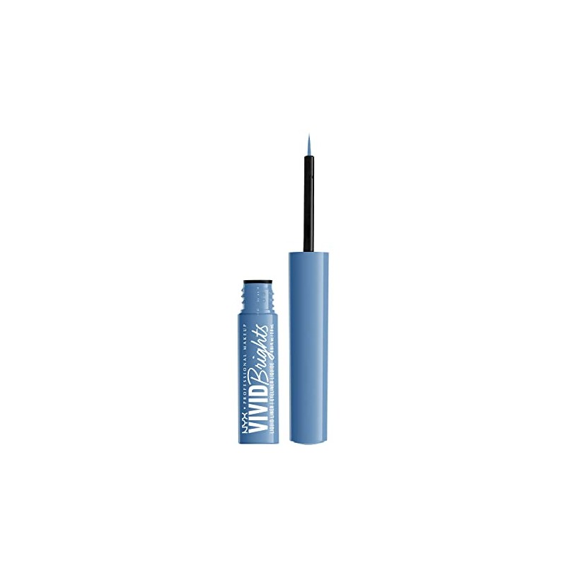 NYX Professional Makeup, Vivid Brights, Delineador Líquido, Tono Cobalt Crush