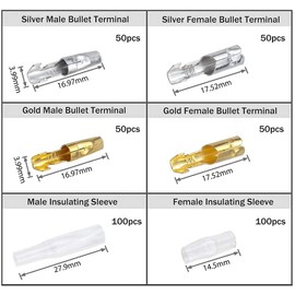 maarku 400-piece Set Connection Terminal Giboshi Terminal Insulation Sleeve Crimp Terminal Increasing Plate Thickness Insulation Sleeve with Cover Wiring Connection Universal Waterproof Processing Car