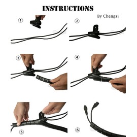 Chengsi Cable Management Sleeve 19.7ft Cable Organizer Coiled Tube Wire Wrap Cable Sleeve for Home Office PC TV White