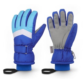 Homord Children's Gloves, Waterproof Ski Gloves, Children's Winter Gloves for Boys and Girls, Warm Breathable Snow Gloves, Winter Thinsulate Gloves with Fingers for Children Aged 3-14 Years