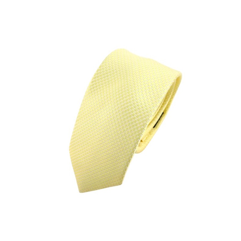Men's TigerTie Yellow Blassgelb Silver Polka Dot Silk Tie –