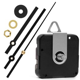 Qlouni Silent Quartz Movement Maximum Face Plate of 3/10 inches Thickness, Full Stem Length of 4/5 inches, Black