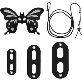 Bearded Dragon Leash and Harness - Adjustable 3 Size Pack Leather Butterfly Wings Harness Set, Lizard Costume Outdoor Walking Lead Control Rope for Iguana Gecko Chameleon Hamster (Black, One Size)