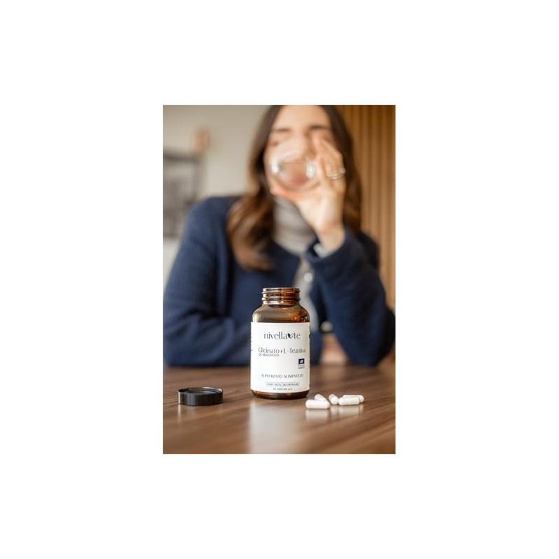 Glicinato + L-Teanina Suplemento Alimenticio Natural 90 Cápsulas 1000 mg