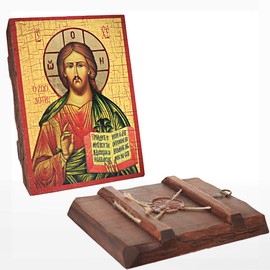 NKlaus Jesus Christ, Christian Solid Wooden Icon Sealed 16 x 12 cm, Handmade 37010