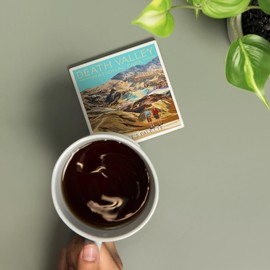 Death Valley National Park, California, Artist's Palette, Painterly Series (Absorbent Ceramic Coaster, Single, Cork Back, Kitchen Table Decor)