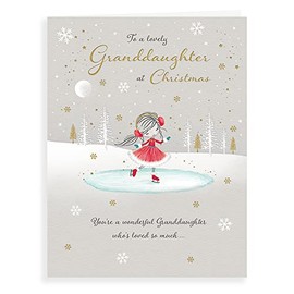 Piccadilly Greetings Character Christmas Card Granddaughter - 8 x 6 inches