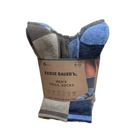 Eddie Bauer Men's Trail Socks - 6-Pack Sizes 6-12