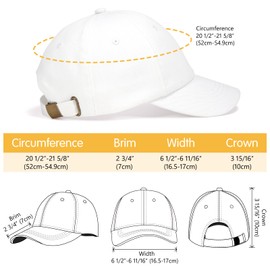 WILLPORT Kids Baseball Cap for Age 2-6,Adjustable Cotton Toddler Baseball Hat for Boys & Girls,White