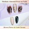 MISUD Press on Nails Almond Medium Fake Nails Glossy Glue
