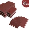 WeeGoo 80 Pieces Rectangular Sanding Sheets 1/3 Sheet Sandpaper for