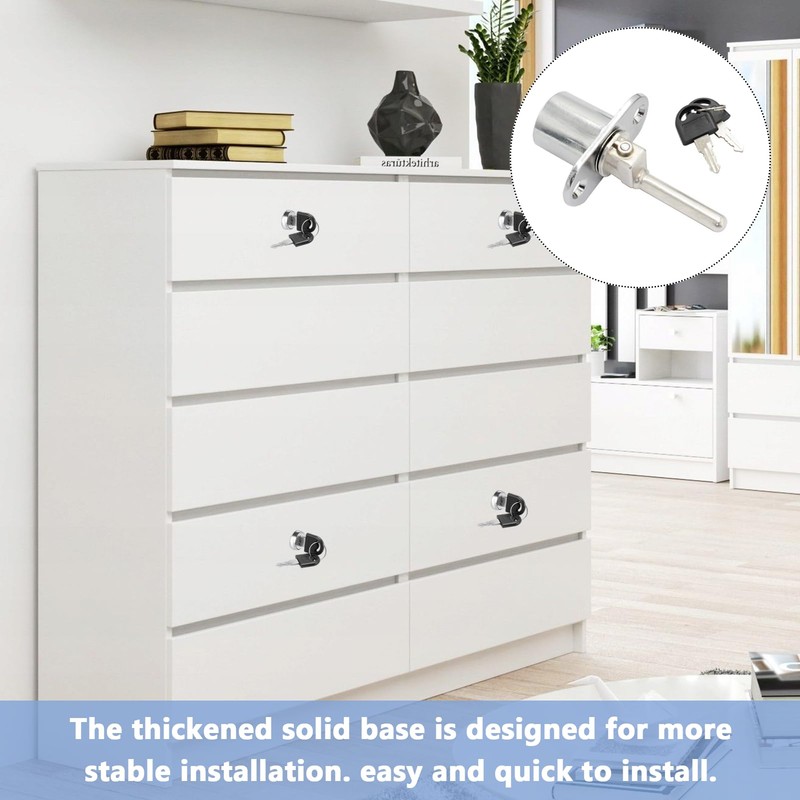2Pcs Wardobe Locks with Key Zinc Alloy Material, Anticorrosion Antirust