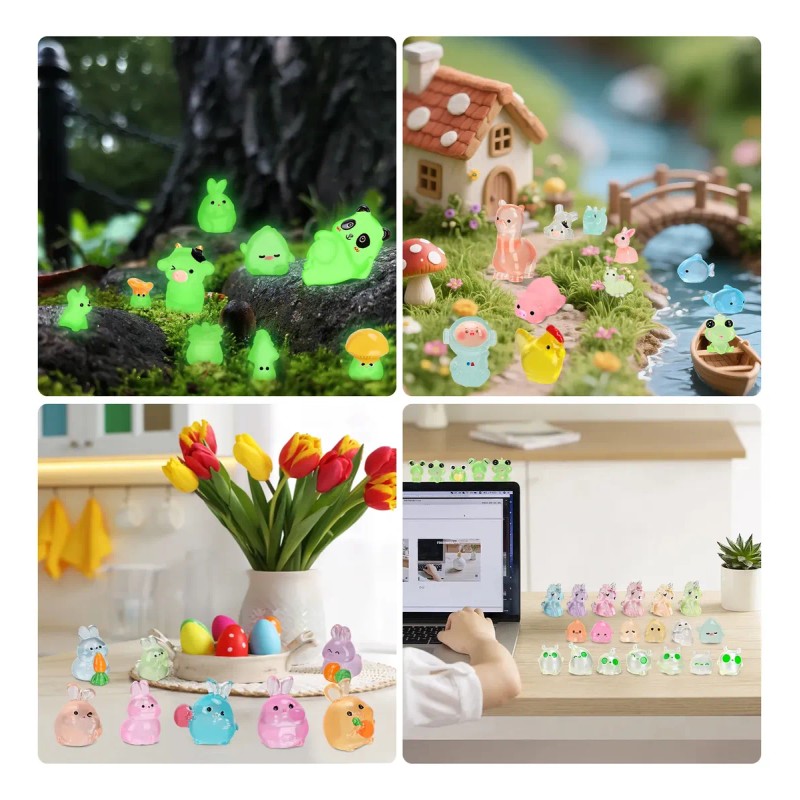 158 Mini Animales Figuras De Resina Brillan En La Oscuridad