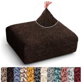 PAULATO BY GA.I.CO. Couch Cushion Cover - Sofa Cushion Cover - T-Cushion & Box-Cushion Slipcover - Replacement Sofa Furniture Protector - Stretch Seat Covers - Microfibra - Dark Brown (Seat Covers)