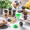 Mimorou 48 Pcs Clear Plastic Spice Jars Spice Bottles with