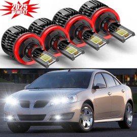 CHUSYYRAY 4x H11+H11 LED Headlight Bulbs High Low Beam Kit 6000K Fits Pontiac G6 2005-2007