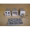 Zebra Stripe Print Bathroom Accessories Set, Lotion Dispenser, soap Dish,