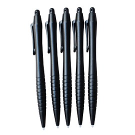 Dealbude24 5 x Black Stylus Pen Long Display Touch Pen with Hole for Pendant for PDA and Organiser Plastic