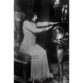 Vintage Mystic Fortune Teller PHOTO Creepy Circus Scary Psychic Gypsy Girl