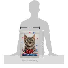 Breeze Decor Patriotic Bengal Garden Flag Set with Stand Cat Kitten Meow Spoiled Paw Fur Pet Nature Farm Animal Creature House Decoration Banner Small Yard Gift Double-Sided, Made in USA