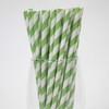 Green & White Striped Paper Straws (6mm x 200mm) -