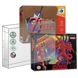 MALKO 10 Pack Video Game Protector Compatible with: SNES & N64 Game Box | Clear Plastic Sleeve Cover