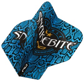 RED DRAGON Peter Wright Snakebite Hardcore Ionic Blue Logo Standard Dart Flights - 3 Sets per Pack (9 Dart Flights in Total)