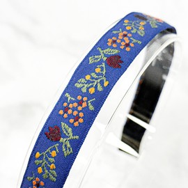Burnaby Blue Ethnic Flower Pattern Hairband / 버나비 블루 에스닉 플라워 패턴 헤어밴드