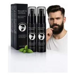 2pcsminoxidil 5%+biotina+castor Oil Sérum Para Barba