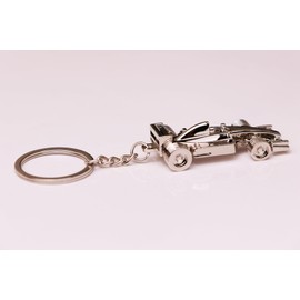 YOYEE F1 Keychain - Metal Miniature Car, F1 merch for Car Enthusiasts and Collectors. formula one Gift for Man and Boys, Silver, 1.5W x 3L