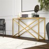Calix 55'' Wide Rectangular Console Table in Brass