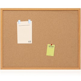 Board2by Cork Board Bulletin Board 24 x 36, Wood Framed Corkboards for Wall Decor, Hanging Office Message Board, Large Wall Mounted Notice Pin Board with 15 Push Pins for School, Home & Office