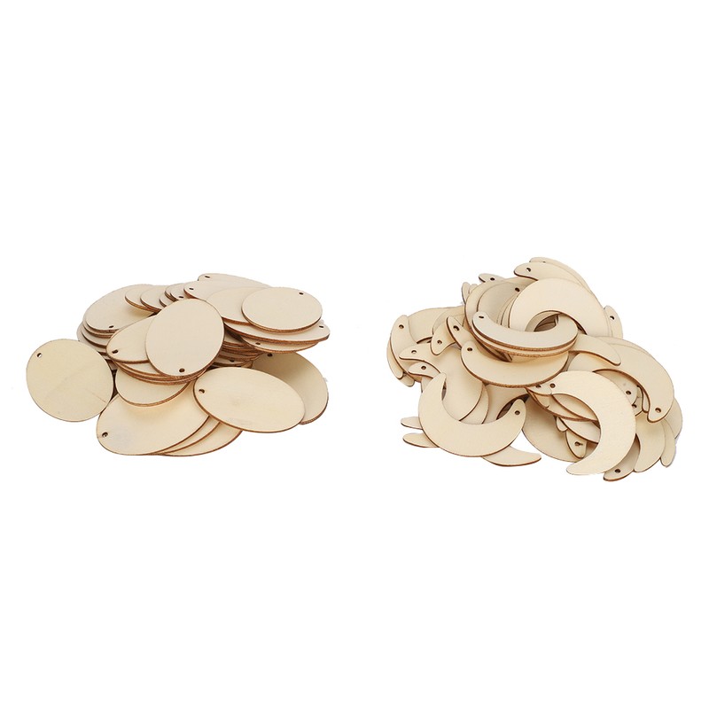 Wood Ornament Pieces Unfinished Wood Blank Earrings DIY Hand‑made Craft