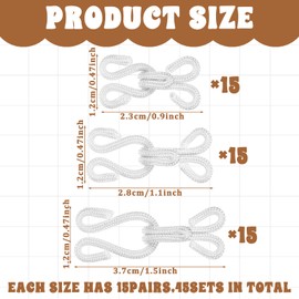 45 Pairs Sewing Hooks and Eyes Closure White Metal Bra Hooks Replacement Fur Hook and Eye for Clothing Replacement Trousers Skirts Craft (White)