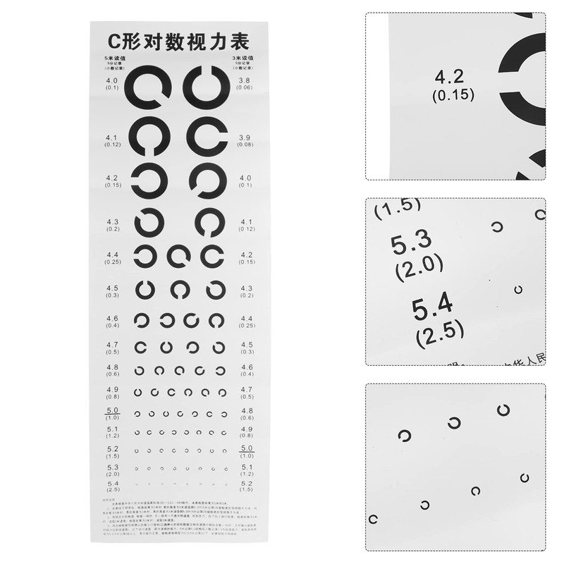 ULTECHNOVO 2 Sets Exam Type Professional Hand Hanging Table Snellen