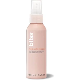 Bliss Rose Gold Rescue Toner Mist, Soothing & Refreshing Face Spray | Calming Rose Flower Water & Nourishing Colloidal Gold for Sensitive Skin | Clean | Cruelty-Free | Paraben Free | Vegan | 3.4 oz