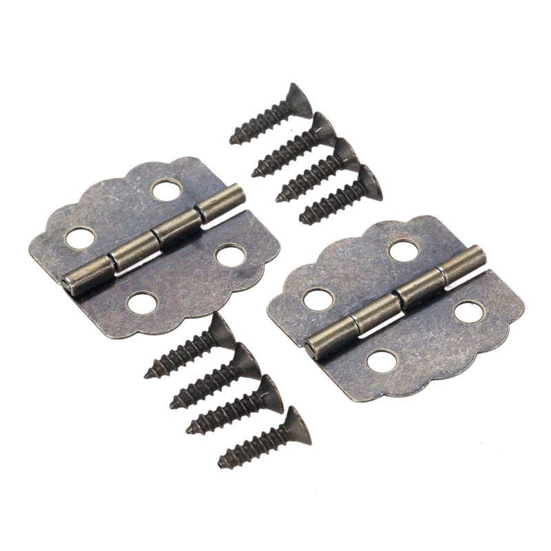 20 Pcs Mini Hinges Retro Butt Hinges Antique Hinges Bronze